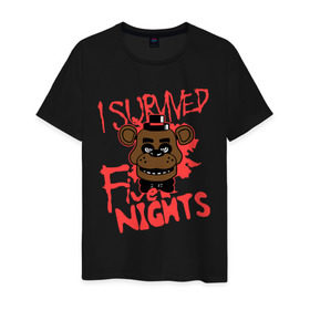 Мужская футболка хлопок с принтом Five Nights At Freddy`s в Санкт-Петербурге, 100% хлопок | прямой крой, круглый вырез горловины, длина до линии бедер, слегка спущенное плечо. | five nights at freddys | fnaf | freddy | игры | медведь | мишка | фнаф | фредди