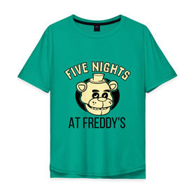 Мужская футболка хлопок Oversize с принтом Five Nights At Freddys в Санкт-Петербурге, 100% хлопок | свободный крой, круглый ворот, “спинка” длиннее передней части | five nights at freddys | fnaf | freddy | игры | медведь | мишка | фнаф | фредди