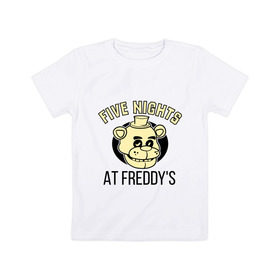 Детская футболка хлопок с принтом Five Nights At Freddy`s в Санкт-Петербурге, 100% хлопок | круглый вырез горловины, полуприлегающий силуэт, длина до линии бедер | five nights at freddys | fnaf | freddy | игры | медведь | мишка | фнаф | фредди