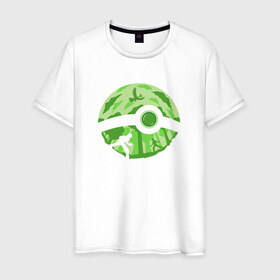 Мужская футболка хлопок с принтом Pokeball в Санкт-Петербурге, 100% хлопок | прямой крой, круглый вырез горловины, длина до линии бедер, слегка спущенное плечо. | 