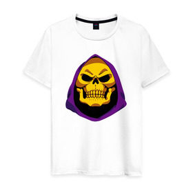 Мужская футболка хлопок с принтом Skeletor в Санкт-Петербурге, 100% хлопок | прямой крой, круглый вырез горловины, длина до линии бедер, слегка спущенное плечо. | Тематика изображения на принте: he man | skeletor