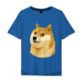 Мужская футболка хлопок Oversize с принтом Doge в Санкт-Петербурге, 100% хлопок | свободный крой, круглый ворот, “спинка” длиннее передней части | such wow | вау | доги