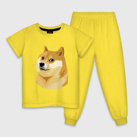 Детская пижама хлопок с принтом Doge в Санкт-Петербурге, 100% хлопок |  брюки и футболка прямого кроя, без карманов, на брюках мягкая резинка на поясе и по низу штанин
 | such wow | вау | доги