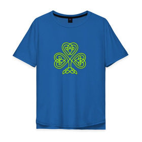 Мужская футболка хлопок Oversize с принтом Celtic сlover в Санкт-Петербурге, 100% хлопок | свободный крой, круглый ворот, “спинка” длиннее передней части | кельтский | клевер