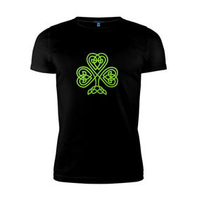 Мужская футболка премиум с принтом Celtic сlover в Санкт-Петербурге, 92% хлопок, 8% лайкра | приталенный силуэт, круглый вырез ворота, длина до линии бедра, короткий рукав | кельтский | клевер
