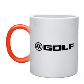 Кружка хамелеон с принтом Volkswagen Golf в Санкт-Петербурге, керамика | меняет цвет при нагревании, емкость 330 мл | Тематика изображения на принте: golf | logo | volkswagen | гольф | логотип | фольцваген