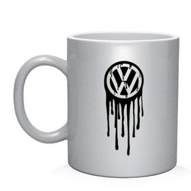 Кружка с принтом Volkswagen в Санкт-Петербурге, керамика | объем — 330 мл, диаметр — 80 мм. Принт наносится на бока кружки, можно сделать два разных изображения | logo | volkswagen | логотип | фольцваген