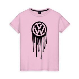Женская футболка хлопок с принтом Volkswagen в Санкт-Петербурге, 100% хлопок | прямой крой, круглый вырез горловины, длина до линии бедер, слегка спущенное плечо | logo | volkswagen | логотип | фольцваген