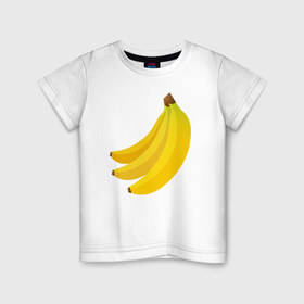 Детская футболка хлопок с принтом Бананас в Санкт-Петербурге, 100% хлопок | круглый вырез горловины, полуприлегающий силуэт, длина до линии бедер | Тематика изображения на принте: банан