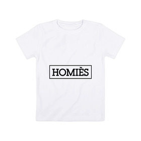Детская футболка хлопок с принтом Homies в Санкт-Петербурге, 100% хлопок | круглый вырез горловины, полуприлегающий силуэт, длина до линии бедер | homies | svag | бренд | мода | свэг