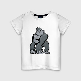 Детская футболка хлопок с принтом I am so cool! в Санкт-Петербурге, 100% хлопок | круглый вырез горловины, полуприлегающий силуэт, длина до линии бедер | горилла | прикол