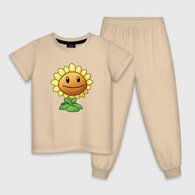 Детская пижама хлопок с принтом Plants Vs Zombies в Санкт-Петербурге, 100% хлопок |  брюки и футболка прямого кроя, без карманов, на брюках мягкая резинка на поясе и по низу штанин
 | Тематика изображения на принте: растения против зомби