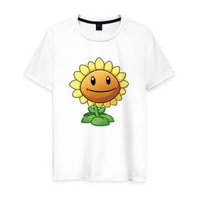 Мужская футболка хлопок с принтом Plants Vs Zombies в Санкт-Петербурге, 100% хлопок | прямой крой, круглый вырез горловины, длина до линии бедер, слегка спущенное плечо. | растения против зомби