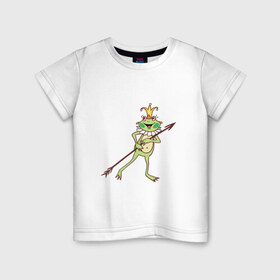 Детская футболка хлопок с принтом Царевна лягушка в Санкт-Петербурге, 100% хлопок | круглый вырез горловины, полуприлегающий силуэт, длина до линии бедер | Тематика изображения на принте: 