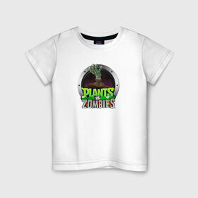 Детская футболка хлопок с принтом Plants vs Zombies в Санкт-Петербурге, 100% хлопок | круглый вырез горловины, полуприлегающий силуэт, длина до линии бедер | Тематика изображения на принте: растения против зомби
