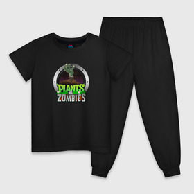 Детская пижама хлопок с принтом Plants vs Zombies в Санкт-Петербурге, 100% хлопок |  брюки и футболка прямого кроя, без карманов, на брюках мягкая резинка на поясе и по низу штанин
 | растения против зомби