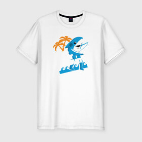 Мужская футболка премиум с принтом Делаю что хочу в Санкт-Петербурге, 92% хлопок, 8% лайкра | приталенный силуэт, круглый вырез ворота, длина до линии бедра, короткий рукав | Тематика изображения на принте: акула | море