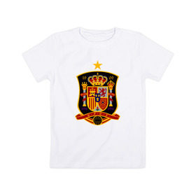 Детская футболка хлопок с принтом Spain National Football в Санкт-Петербурге, 100% хлопок | круглый вырез горловины, полуприлегающий силуэт, длина до линии бедер | испания | футбол