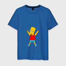 Мужская футболка хлопок с принтом Барт в Санкт-Петербурге, 100% хлопок | прямой крой, круглый вырез горловины, длина до линии бедер, слегка спущенное плечо. | bart | simpson