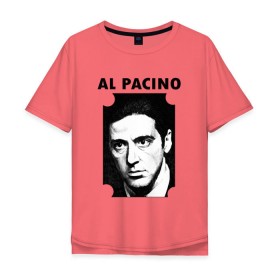 Мужская футболка хлопок Oversize с принтом Аль Пачино в Санкт-Петербурге, 100% хлопок | свободный крой, круглый ворот, “спинка” длиннее передней части | : кино | al pacino | аль пачино