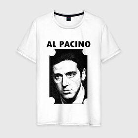 Мужская футболка хлопок с принтом Аль Пачино в Санкт-Петербурге, 100% хлопок | прямой крой, круглый вырез горловины, длина до линии бедер, слегка спущенное плечо. | : кино | al pacino | аль пачино