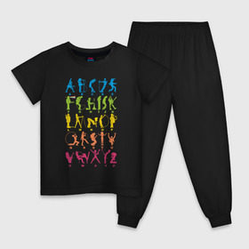 Детская пижама хлопок с принтом Рок алфавит (без расшифровки) в Санкт-Петербурге, 100% хлопок |  брюки и футболка прямого кроя, без карманов, на брюках мягкая резинка на поясе и по низу штанин
 | kiss | nirvana | ozzy | rock | алфавит | группы | рок