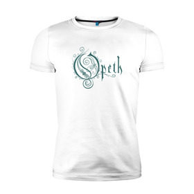 Мужская футболка премиум с принтом Opeth в Санкт-Петербурге, 92% хлопок, 8% лайкра | приталенный силуэт, круглый вырез ворота, длина до линии бедра, короткий рукав | gothic | music | opeth | opeth лого группыdoom | дум | музыка