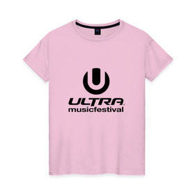 Женская футболка хлопок с принтом Ultra Music Festival в Санкт-Петербурге, 100% хлопок | прямой крой, круглый вырез горловины, длина до линии бедер, слегка спущенное плечо | house | rave | ultra music festival | umf