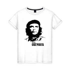 Женская футболка хлопок с принтом Эрнесто Че гевара в Санкт-Петербурге, 100% хлопок | прямой крой, круглый вырез горловины, длина до линии бедер, слегка спущенное плечо | che guevara | революционер