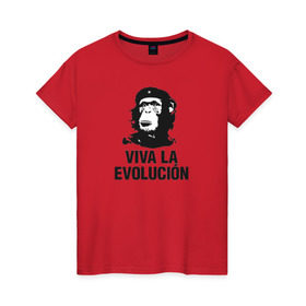Женская футболка хлопок с принтом Че Гевара в Санкт-Петербурге, 100% хлопок | прямой крой, круглый вырез горловины, длина до линии бедер, слегка спущенное плечо | che gevara | patriot | вождь | звезда | куба | обезяна | политик | чегевара