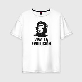 Женская футболка хлопок Oversize с принтом Че Гевара в Санкт-Петербурге, 100% хлопок | свободный крой, круглый ворот, спущенный рукав, длина до линии бедер
 | che gevara | patriot | вождь | звезда | куба | обезяна | политик | чегевара