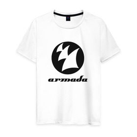Мужская футболка хлопок с принтом Armada Music в Санкт-Петербурге, 100% хлопок | прямой крой, круглый вырез горловины, длина до линии бедер, слегка спущенное плечо. | Тематика изображения на принте: armada | armada music labelarmada music | trance