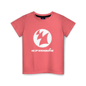Детская футболка хлопок с принтом Armada Music в Санкт-Петербурге, 100% хлопок | круглый вырез горловины, полуприлегающий силуэт, длина до линии бедер | Тематика изображения на принте: armada music | armada music labelarmada | trance
