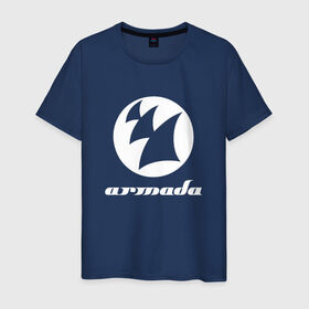 Мужская футболка хлопок с принтом Armada Music в Санкт-Петербурге, 100% хлопок | прямой крой, круглый вырез горловины, длина до линии бедер, слегка спущенное плечо. | Тематика изображения на принте: armada music | armada music labelarmada | trance