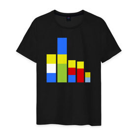 Мужская футболка хлопок с принтом Симпсоны кубики в Санкт-Петербурге, 100% хлопок | прямой крой, круглый вырез горловины, длина до линии бедер, слегка спущенное плечо. | the simpsons | барт | гомер | кубики | мардж | симпсоны