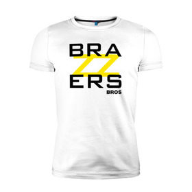 Мужская футболка премиум с принтом Brazzers Bros в Санкт-Петербурге, 92% хлопок, 8% лайкра | приталенный силуэт, круглый вырез ворота, длина до линии бедра, короткий рукав | brazzers