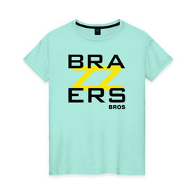Женская футболка хлопок с принтом Brazzers Bros в Санкт-Петербурге, 100% хлопок | прямой крой, круглый вырез горловины, длина до линии бедер, слегка спущенное плечо | brazzers