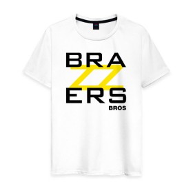 Мужская футболка хлопок с принтом Brazzers Bros в Санкт-Петербурге, 100% хлопок | прямой крой, круглый вырез горловины, длина до линии бедер, слегка спущенное плечо. | brazzers