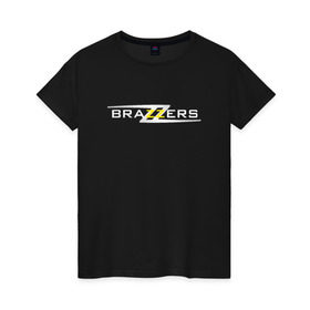 Женская футболка хлопок с принтом Big Brazzers в Санкт-Петербурге, 100% хлопок | прямой крой, круглый вырез горловины, длина до линии бедер, слегка спущенное плечо | brazzers