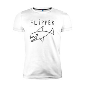 Мужская футболка премиум с принтом Flipper в Санкт-Петербурге, 92% хлопок, 8% лайкра | приталенный силуэт, круглый вырез ворота, длина до линии бедра, короткий рукав | flipper | kurt | nirvana | курт кобейн | курта кобейна | нирвана