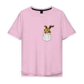 Мужская футболка хлопок Oversize с принтом Springtrap в кармане FNAF в Санкт-Петербурге, 100% хлопок | свободный крой, круглый ворот, “спинка” длиннее передней части | fnaf | springtrap | карман | фнаф