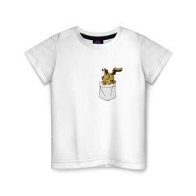Детская футболка хлопок с принтом Springtrap в кармане FNAF в Санкт-Петербурге, 100% хлопок | круглый вырез горловины, полуприлегающий силуэт, длина до линии бедер | Тематика изображения на принте: fnaf | springtrap | карман | фнаф