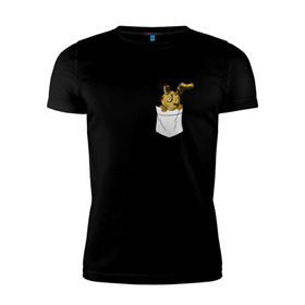 Мужская футболка премиум с принтом Springtrap в кармане FNAF в Санкт-Петербурге, 92% хлопок, 8% лайкра | приталенный силуэт, круглый вырез ворота, длина до линии бедра, короткий рукав | fnaf | springtrap | карман | фнаф