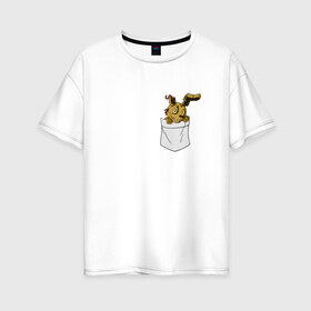 Женская футболка хлопок Oversize с принтом Springtrap в кармане FNAF в Санкт-Петербурге, 100% хлопок | свободный крой, круглый ворот, спущенный рукав, длина до линии бедер
 | fnaf | springtrap | карман | фнаф