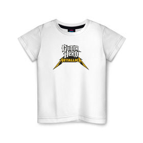 Детская футболка хлопок с принтом Guitar Hero: Metallica в Санкт-Петербурге, 100% хлопок | круглый вырез горловины, полуприлегающий силуэт, длина до линии бедер | Тематика изображения на принте: металлика