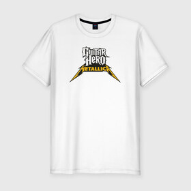 Мужская футболка премиум с принтом Guitar Hero: Metallica в Санкт-Петербурге, 92% хлопок, 8% лайкра | приталенный силуэт, круглый вырез ворота, длина до линии бедра, короткий рукав | металлика