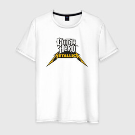 Мужская футболка хлопок с принтом Guitar Hero: Metallica в Санкт-Петербурге, 100% хлопок | прямой крой, круглый вырез горловины, длина до линии бедер, слегка спущенное плечо. | металлика