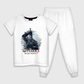 Детская пижама хлопок с принтом The Witcher 3 в Санкт-Петербурге, 100% хлопок |  брюки и футболка прямого кроя, без карманов, на брюках мягкая резинка на поясе и по низу штанин
 | ведьмак