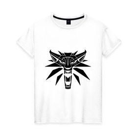 Женская футболка хлопок с принтом The Witcher 3 в Санкт-Петербурге, 100% хлопок | прямой крой, круглый вырез горловины, длина до линии бедер, слегка спущенное плечо | ведьмак