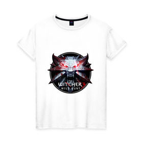 Женская футболка хлопок с принтом The Witcher 3 в Санкт-Петербурге, 100% хлопок | прямой крой, круглый вырез горловины, длина до линии бедер, слегка спущенное плечо | ведьмак